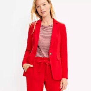 LOFT Red Blazer Jacket